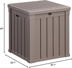 50 Gallon Resin Deck Box, Lockable Patio Outdoor Storage Box for Furniture, Garden Tools and Tools Storage, Waterproof Outside Storage Boxes - Grey