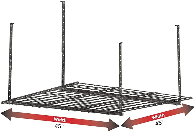 Hyloft 00625 45-Inch x 45-Inch Overhead Steel Garage Storage System & Rack,Hammertone