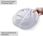 BATTOO Deluxe Strong Mesh Pop up Laundry Hamper Basket with Side Pocket for Laundry Room, Bathroom, Kids Room, College Dorm or Travel White