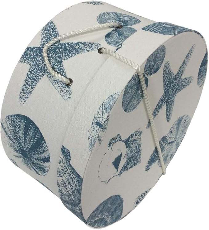 Sarah's Hat Boxes Classic Shells Hat Box – 8.75" x 4.5" (Dia. x Ht.) Handmade in USA – Odorless Non-Toxic Adhesive, Cording Handle – Premium Storage for Hats & Accessories