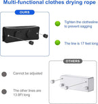 17Ft Retractable Clothesline Indoor/Outdoor, Comes with 30 clothespins, Anti-Sag for Drying Clothes line retracting Indoor/Outdoor, Dual-Line with Each Line 17Ft Long Laundry line Retractable