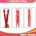 100 Pcs Colored Clothes Pins Wooden, Red Clothespins for Crafts, Clothing Pins for Hanging Clothes Classroom 2.9 Inch