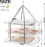 3 Tier Folding Mesh Clothes Drying Rack, Stackable Sweater Drying Rack with Internal Fixation, Portable Hanging Laundry Rack for T-Shirt,Swimsuit,Sweater,Delicates (1 Pack)