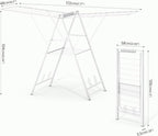 APEXCHASER Drying Rack Clothing, Clothes Drying Rack Foldable, Metal Laundry Drying Rack Collapsible for Sweater Towel Indoor Outdoor, Gullwing Clothes Rack Drying with Height Adjustable Rails, White
