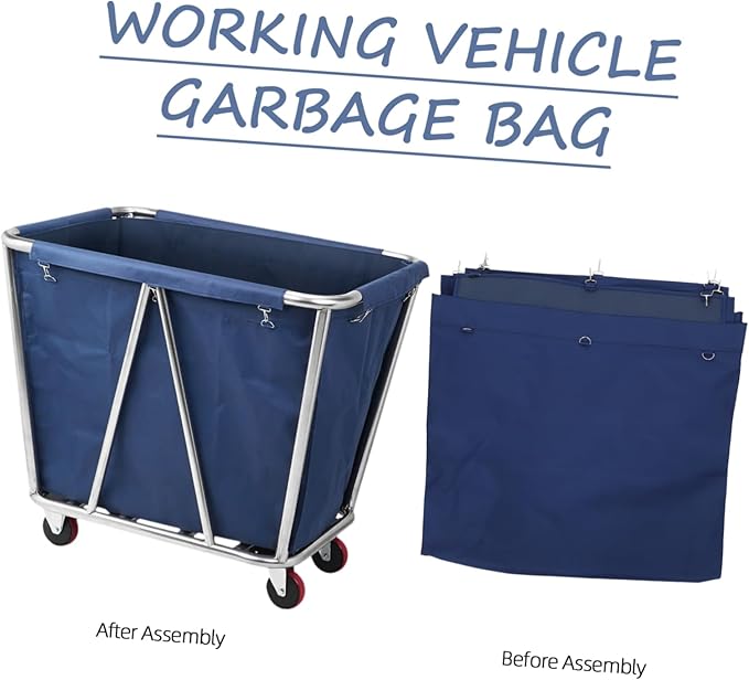 Removable Laundry Cart Liner Oxford Cloth Replacement Bag for Housekeeping and Hotel Use Storage for Cleaning Carts and Organizing