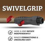 Flexzilla Colors SwivelGrip Garden Hose 5/8 in. x 100 ft., Lightweight All-Weather Water Hose, Durable and Flexible, Leak-Free Connections, Brown Mulch