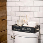 MAINEVENT Hello Sweet Cheeks Bathroom Decor Box, One Box with Design on 2 Sides Farmhouse Bathroom Decor Toilet Organizer