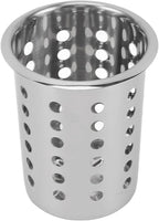 Luqeeg Stainless Steel Utensil Holder, Large Capacity Cutlery Storage, Flatware Cylinder with Simple Stylish Design for Countertop Kitchen Table Dining Table (With Holes)