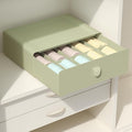 Underwear Organizer Drawer, 10 Cells Plastic Panties Drawer, Stackable Closet Organizer, Storage Box for Bras, Socks, Snacks, Green