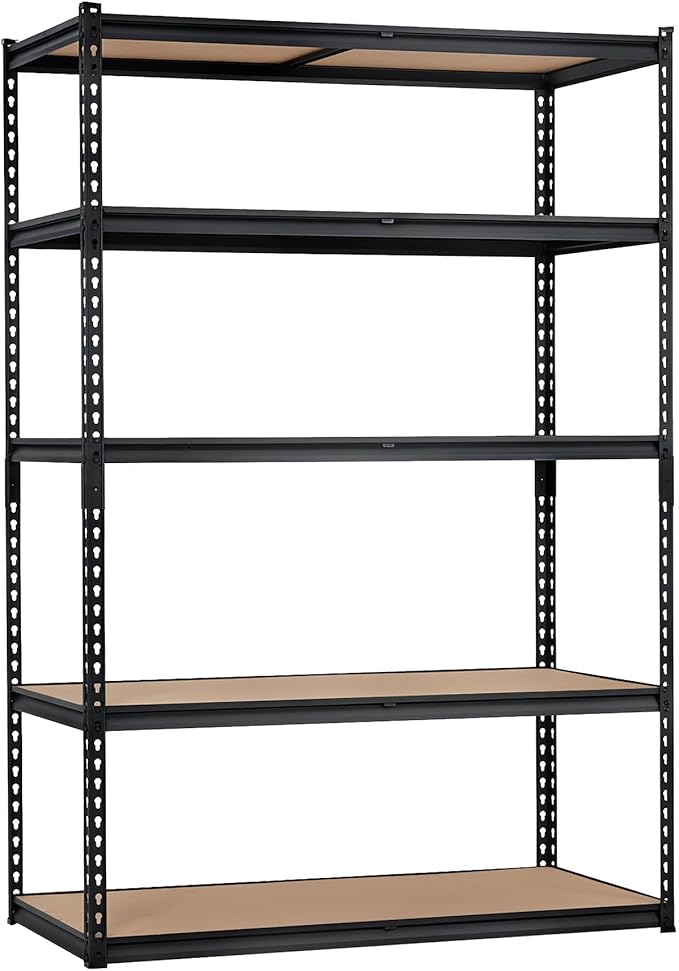 2500 LBS Heavy Duty Garage Storage Shelves, 5-Tier Adjustable Metal Shelving Unit, Storage Rack for Kitchen, Pantry, Basement, Bathroom & Laundry, 48" L x 24" W x 72" H