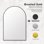 Recessed Medicine Cabinet with Mirror,Arched Medicine Cabinet Mirrors for Bathroom,Brushed Black Medicine Cabinets in Wall,Bathroom Mirror with Storage,Mirrored Medicine Cabinets 20x30