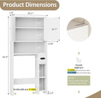 Meilocar Bathroom Storage Cabinet Over Toilet with Toilet Paper Holder Stand, Freestanding Bathroom Storage Organizer Cabinet Space Saver W/Adjustable Shelf, White
