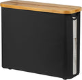 Toilet Paper Basket, Toilet Paper Storage with Lid - Bamboo Toilet Paper Holder, Bathroom Organizer for Toilet Tissue, Free Standing Toilet Paper Storage Bin with Handle