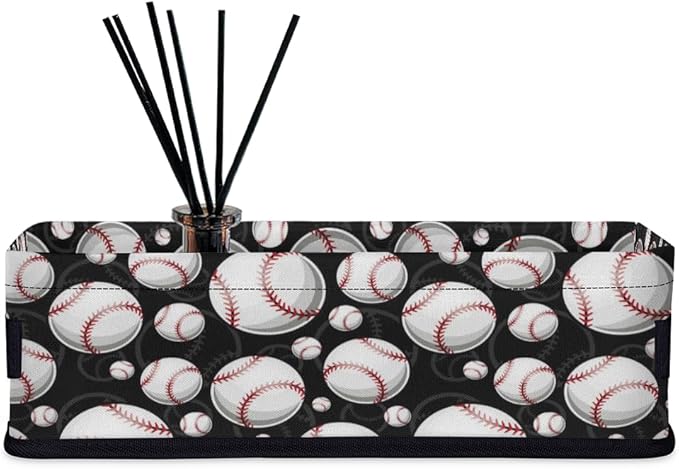 Sports Baseball Bathroom Storage Baskets Waterproof Bathroom Counter Organizer Decorative Toilet Paper Storage Basket for Organizing for Bathroom Living Room Decor