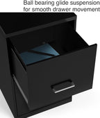 STAPLES 2-Drawer Vertical File Cabinet, Letter Size Documents, Lockable, 18.9" D x 14.3" W x 24.1" H, Black