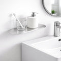Stainless Steel Bathroom Floating Shelf, Wall Mounted Metal Shelf 19.6 Inch, Modern Minimalist Narrow Storage Shelf for Bathroom, Brushed Silver, Rust Resistant