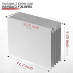 Sinboun Hanging File Organizer Letter-Size File Holder Filing Box Includes 5 Hanging Folders - Metal Mesh Magazine Letter Storage Cabinets File Cart for Office Home School, No Assembly Required Pink