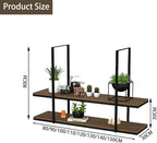 2 Tier Hanging Plant Shelves, Ceiling Mounted Storage Rack, Kitchen Organizer, Floating Display Shelves for Flowers & Wine, 100x30x80cm, Stylish Home Décor