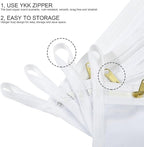 TENRAI Delicates Laundry Bags, Bra Fine Mesh Wash Bag for Underwear, Lingerie, Bra, Pantyhose, Socks, Use YKK Zipper, Have Hanger Loops (White, 1 Large & 1 Medium)