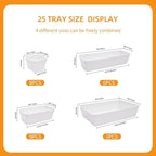 Kitchen Desk Drawer Organizers Storage for Office, Small Acrylic Vanity Trays Makeup for Drawer Bathroom Plastic Make up Organizers 25 Pcs White