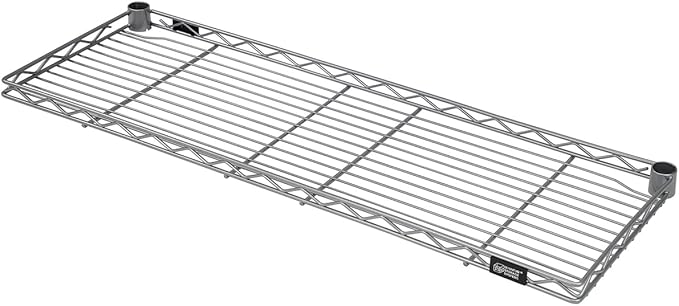 Quantum Storage Systems 1260RCSGY Wire Shelf, 60" W x 12" D, Carbon Steel, Epoxy Coated, Gray, NSF