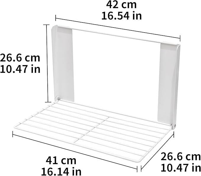 LEQ Clothes Drying Rack Magnetic Folding Shelf for Clothes and Towels, Magnet Rack Mount on Washing Machine Fridge, Durable Folding Rack for Laundry Room Bathroom Kitchen