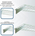 HyLoft 2-Pack Heavy Duty Steel Wall Garage Shelving, 36 in. x 18 in. Adjustable, Includes Hanging Rod, Max Shelf Load 200 Pounds, Item 777, White Powder Coated Finish