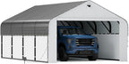 Metal Carport,Carport Canopy 12x20 Heavy Duty All Weather,Enclosed Car Tent Garage with Removable Sidewalls & Doors,Metal Car Port for Snow