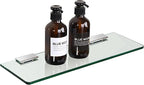 SAYAYO Floating Glass Shelves for Bathroom, Tempered Glass Shelf for Wall 15 x 5 Inch 1 Pcs, Clear