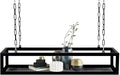 Ceiling Mounted Metal Iron Wine Shelf with Chain for Hanging Plants and Flowers Decorative Display Storage Rack for Restaurant Kitchen Bar 60x25x15cm