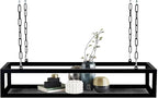 Ceiling Mounted Metal Iron Wine Shelf with Chain for Hanging Plants and Flowers Decorative Display Storage Rack for Restaurant Kitchen Bar 60x25x15cm