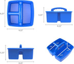 Storex Classroom Craft Caddy, 3 Compartment Plastic Organizer with Carry Handle, Assorted Colors, 9.25 x 5.25 x 9.25 Inch, Case of Six 5-Packs (00941U06C)