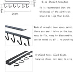 1 Pack Hanging Hooks Rack Under Cupboard Cabinet Cup Holder 6 Hooks Drilling Free Coffee Mug Holder Kitchen Utensil Storage Organizer Hook Rack (Black)