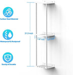Towel Rack for Bathroom, Wall Mounted Vertical Rolled Towel Storage Organizer Holder with Shelf, Holds Up 6 Large Bath Sheets, White