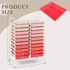 GOFLAME 20-Drawer Rolling Storage Cart, Multifunctional Art Craft Organizer, Mobile Utility Storage with Removable Drawers & Lockable Wheels, Craft Cart for Home Office School, Pink Gradient