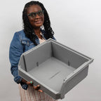 Plastic Containers for Organizing and Storage Bins for Closet, Kitchen, Office, Garage or Pantry Organization, Stackable Bins, Extra Large (14.8" x 16.5" x 7"), 4-Pack, Clear