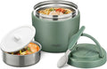 Soup Thermo for Hot Food Insulated Food Jar 32oz, Vacuum Insulated Stainless Steel Lunch Container - Wide Mouth Thermo for Soup & Food, Insulated lunch box Leakproof Bento Box with Spoon (Green)