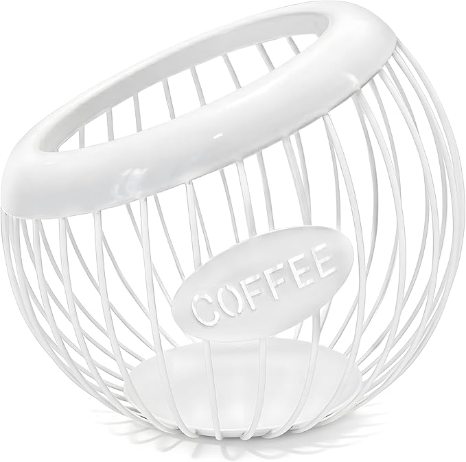 Coffee Pod Holder,K Cup Holder,Large Capacity Kcups Organizer for Counter, Coffee Bar Accessories＆Station Organizer,Pods Storage (White)