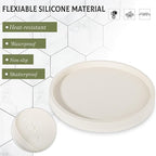 Silicone Bathroom Tray Round Vanity Tray Decorative Soap Holder Kitchen Countertop Organizer Coffee Table Decor for Candle, Perfume, Plant, 10 Inch, Beige