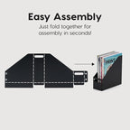 IRIS USA Metal Magazine File Holders, 6 Pack, For Letter/Legal File, Durable Vertical Desktop File Paper Organizer, File Storage Box Stand Rack for Document Notebook Binder Home Work Office, Black