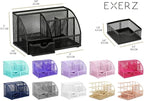 Exerz Desk Organizer Light Purple Office Desk Accessories Supplies Office Storage Desktop Pencil Pen Holder with Drawer Home Workspace