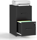 2 Drawer File Cabinet,Vertical Filing Cabinets for Home Office,Metal Steel Storage Cabinet for Letter/Legal Size File,Assembly Required(Black)