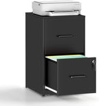 2 Drawer File Cabinet,Vertical Filing Cabinets for Home Office,Metal Steel Storage Cabinet for Letter/Legal Size File,Assembly Required(Black)