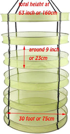 HORTIPOTS Herb Drying Rack Collapsible 2.5 ft Hanging Dry Net Rack for Hydroponic Herb Pot Vegetable Fruit Flower or Clothes Laundry
