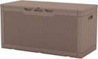 Patiowell 100 Gallon Resin Deck Box, Waterproof Large Outdoor Storage Box for Patio Furniture and Garden Tools, Dark Brown