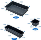 Gonice 18 PCS Black Desk Drawer Organizer Tray, Interlocking Drawer Organizers and Storage with 3 Sizes for Office, Bathroom, Kitchen, Makeup