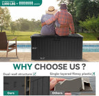 YITAHOME XL 150 Gallon Large Deck Box,Outdoor Storage for Patio Furniture Cushions,Garden Tools,Waterproof,Lockable (Black)