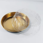 FEOOWV 10inch Round Clear +Gold Cake Carriers for Transport Plastic Cake Containers Carriers with Dome Lids and Cake Boards Clear Bundt Cake Boxes (10)