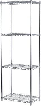 Akro-Mils AWP86UPRIGHT 86-Inch NSF Certified Industrial Grade Chrome Wire Shelf System Upright Leg Post Poles, (4 Pack)