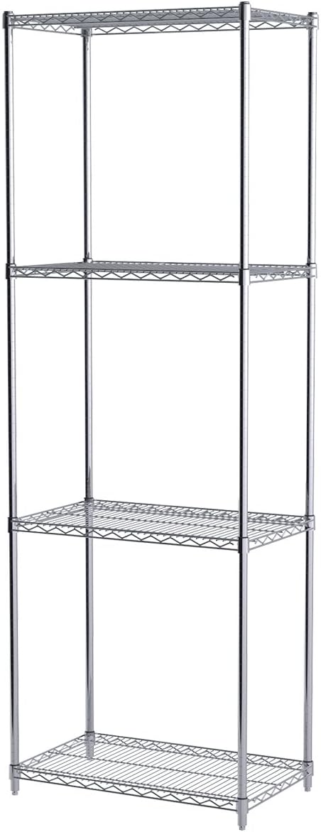 Akro-Mils AWP86UPRIGHT 86-Inch NSF Certified Industrial Grade Chrome Wire Shelf System Upright Leg Post Poles, (4 Pack)